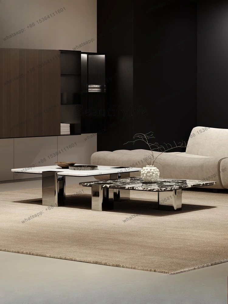 

Bulgari marble coffee table combination living room home minimalist light luxury high sense