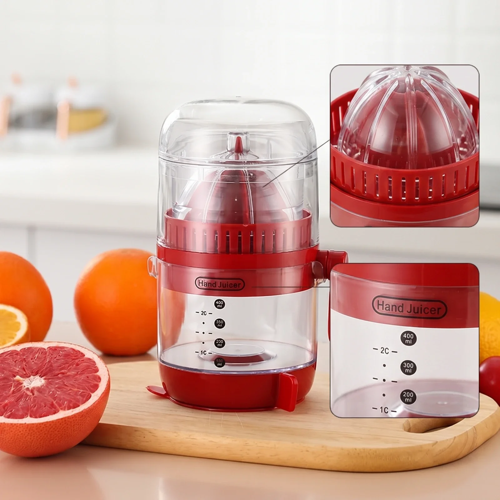 Manual Citrus Juicer Compact Hand-Crank Juicer Citrus Press Detachable Handheld Juice Press Non-Slip for Kitchen, Dorm Room