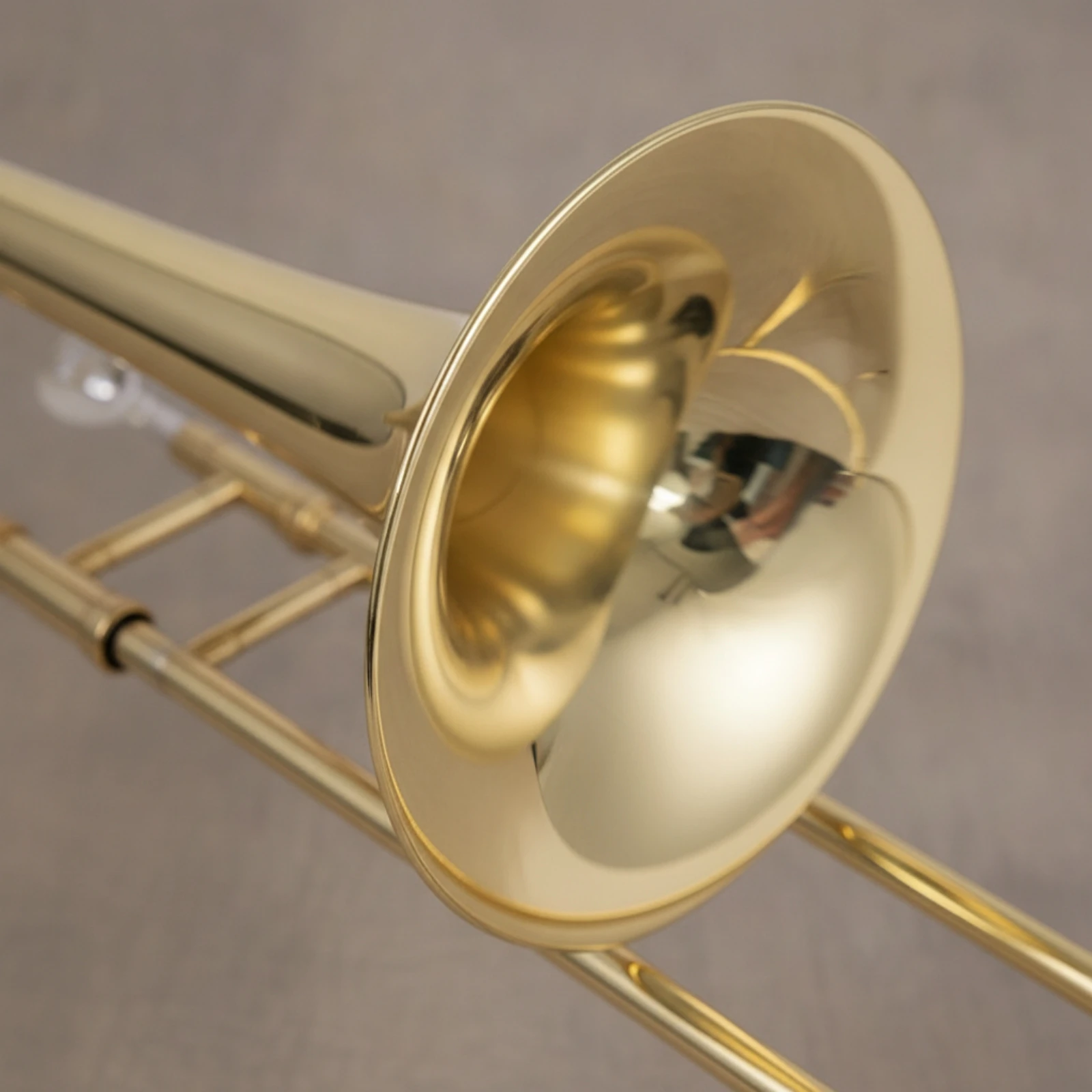 B-Flat Brass Slide Instrument with Case Gold Finish B and B Brass Slide Instrument Instrument Accurate Intonation Resonant