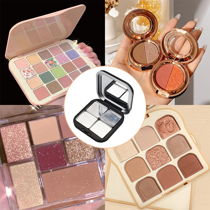 อายแชโดว์ที่ว่างเปล่า Palette Eye แต่งหน้าจานสําหรับหญิงสาวแต่งหน้าเริ่มต้น DIY Eye Shadow กล่องเก็บเครื่องมือ