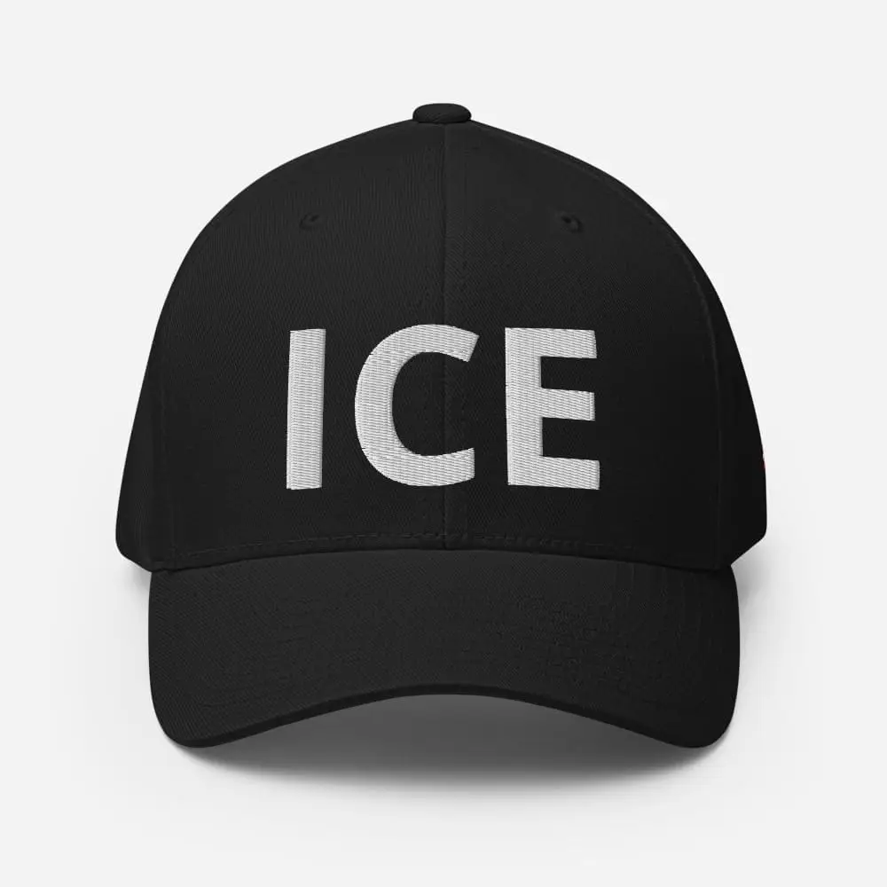 ICE Hat Embroidered Structured Flex Fit Baseball Cap US Immigration Customs Border Hat