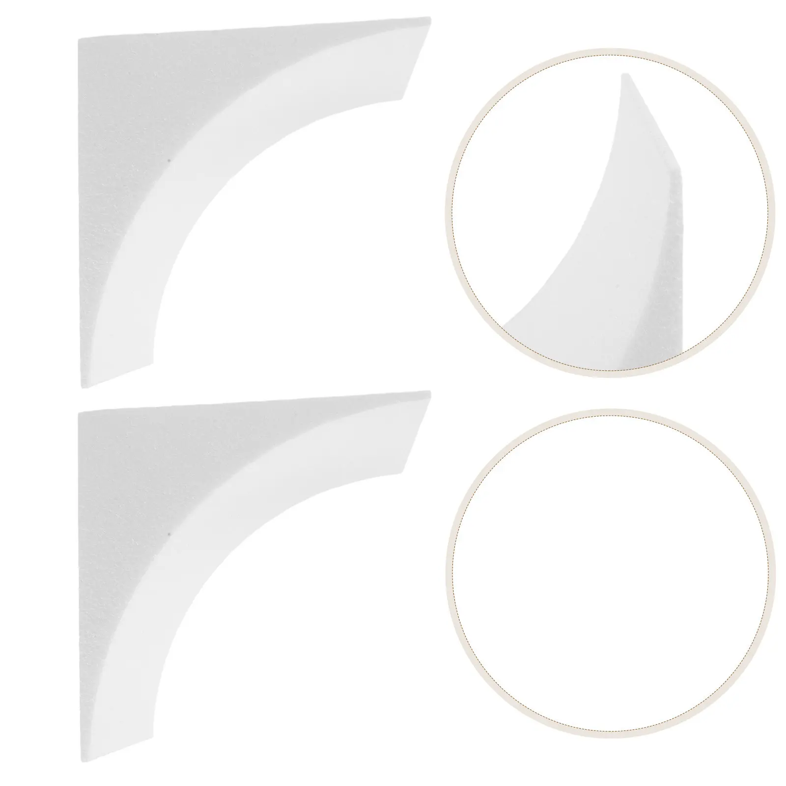 1Pair High Density Foam Rounded Doorway Arch Kit 7'' French Style Curved Entryway Remodel Indoor Decor Foam Trim