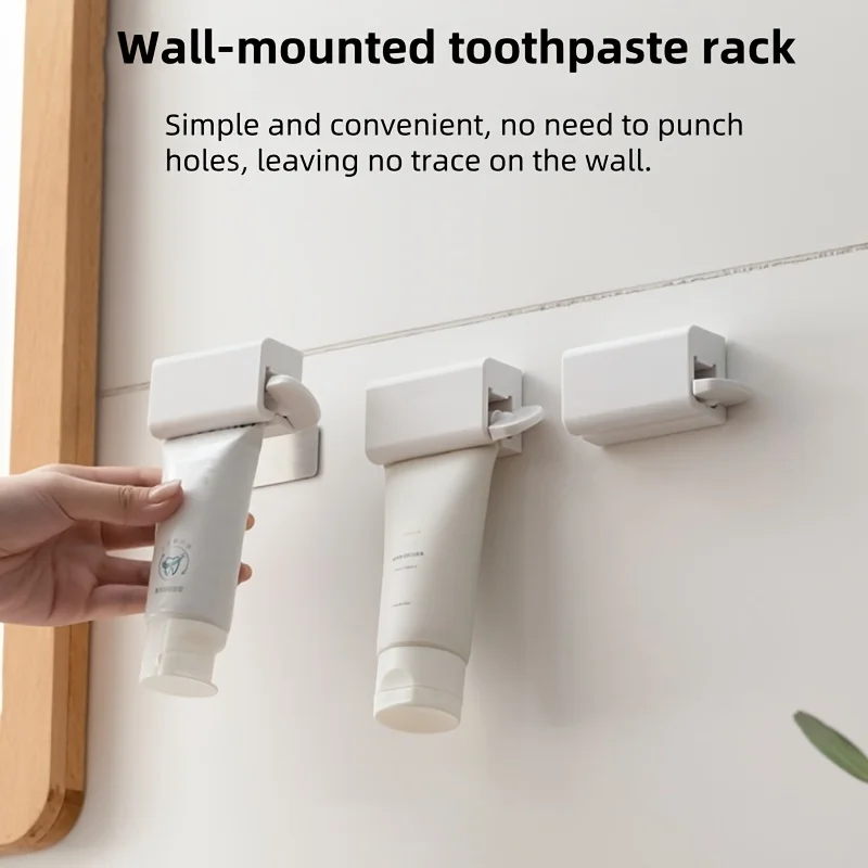 Punch-Free Wall Hanging Toothpaste Tube Squeezer Clip Single Pack Space Saving Neat Bathroom Counter Organizer