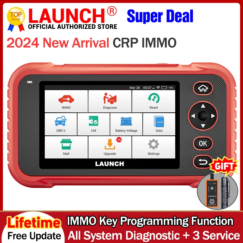 LAUNCH CRP IMMO OBD2 Scanner Anti-theft Key Programmer All System Car Diagnostic Tool OIL ETS SAS Service Lifetime Free Update