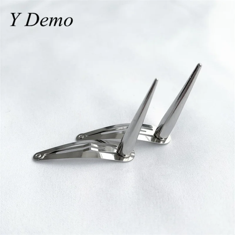 Y Demo 1 Pair Punk Alloy Sparks Hairclip Punk Electroplating Horns Hairpin Women Hair Accessory