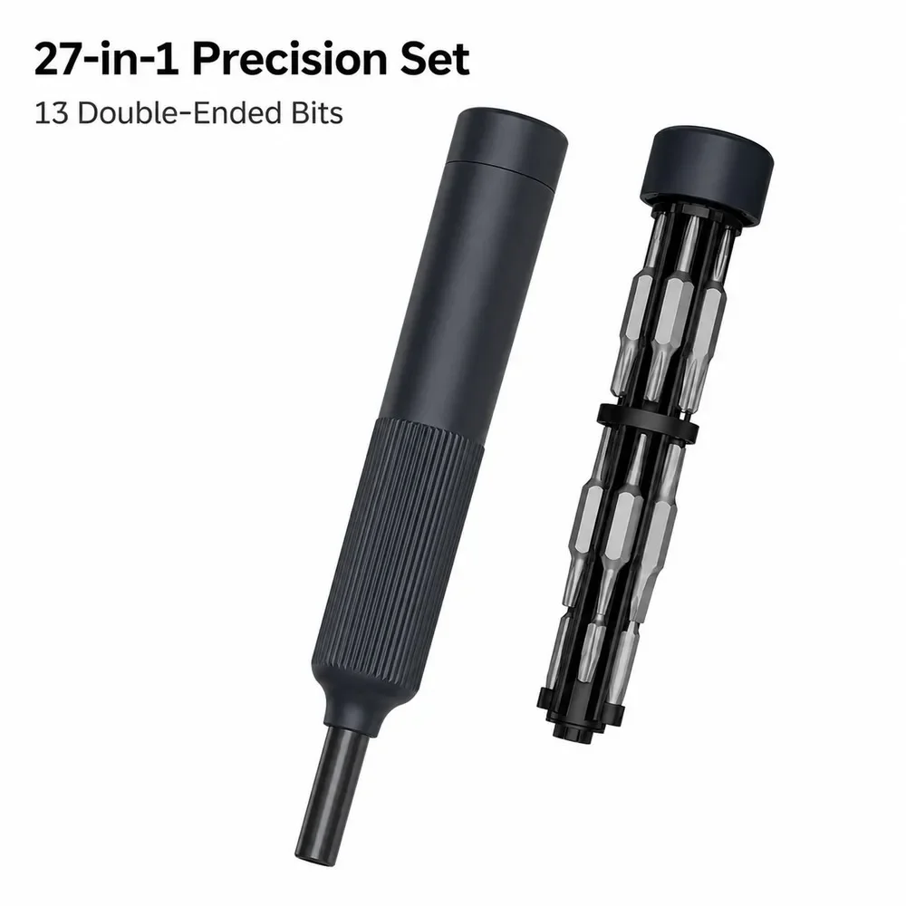 Mini 27-in-1 Precision Screwdriver Kit Magnetic Bit Storage 360 Degree Cap Repair Tool for Phone Laptop Camera Watch Glasses Kit