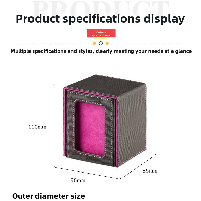 PU  Card Deck Box Waterproof Leather Magnetic Closure with Visible Window Vertical Card Holder for Trading Game Cards