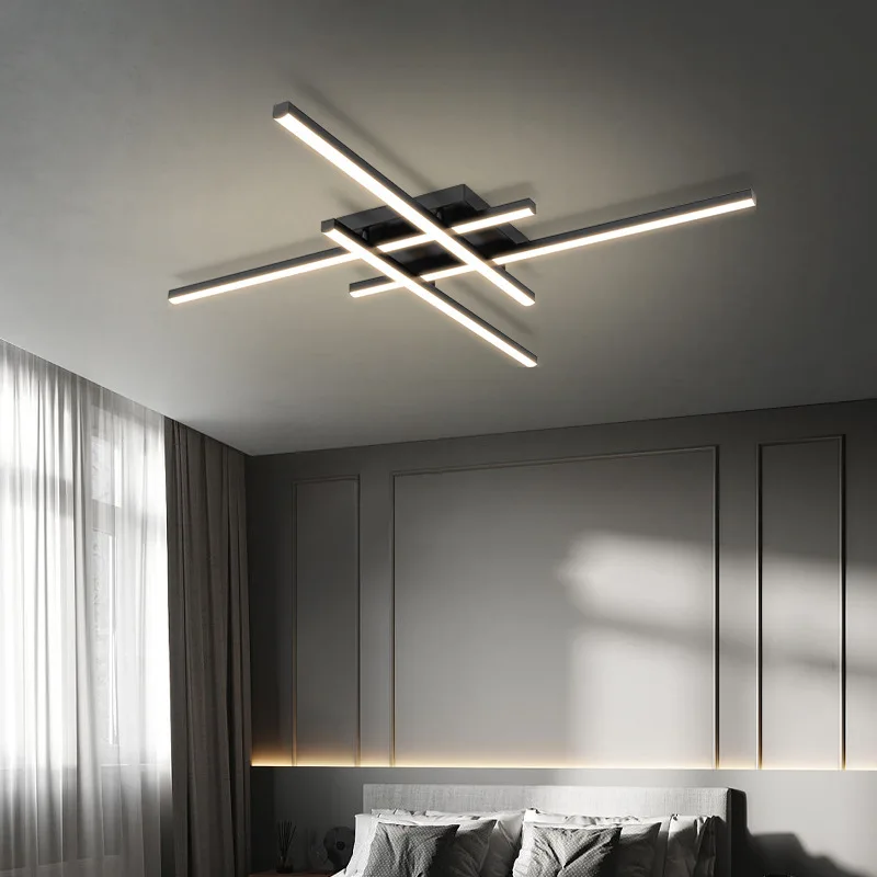 Imagem -03 - Linha Moderna Minimalista Lâmpada do Teto Led para Sala de Estar Lâmpada Estudo Criativo Atmosfera Simples Lâmpada do Quarto Principal Novo