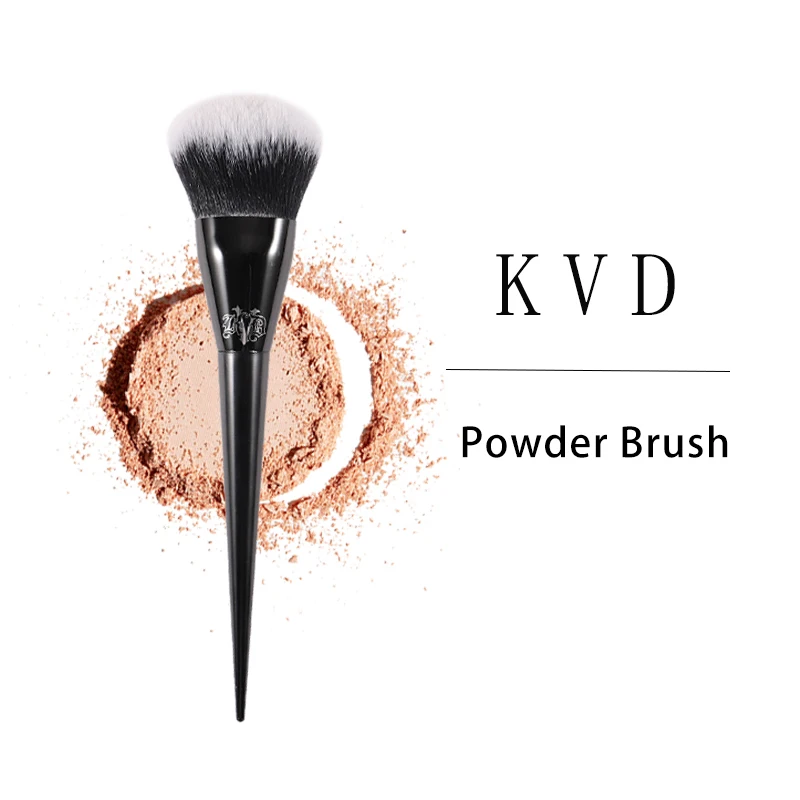 Kat Von D- Makeup Brush 22 Pressed Powder Brush Soft Fiber Hair Elegant Black Handle Brand Makeup Brushes for Woman