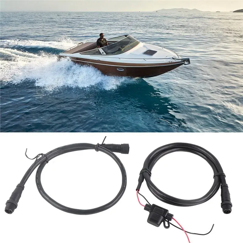 A95E-Power Cable 1 Meter With Fuse Male Female Terminal T Connector For NMEA 2000 Marine Starter Kit For Lowrance Networks