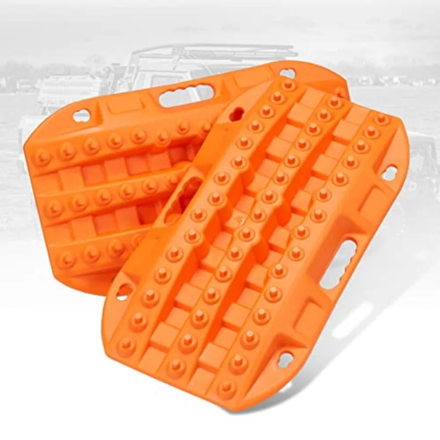 

Off Road Traction Boards 2 Pcs Short Recovery Track Traction Mats for 4WD Mud Sand Snow Ramps- Tire Traction Tool Without Strap
