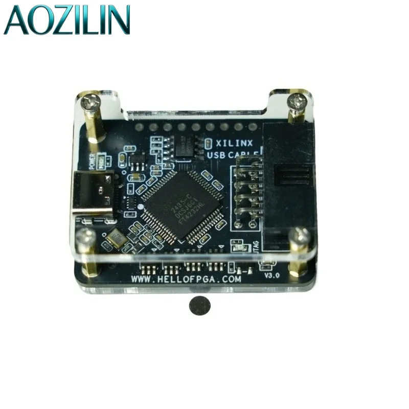 AOZILIN 10Pin JTAG Programmer FT Chip USB Download Cable For XILINX FPGA CPLD Embedded Debug Spare Parts