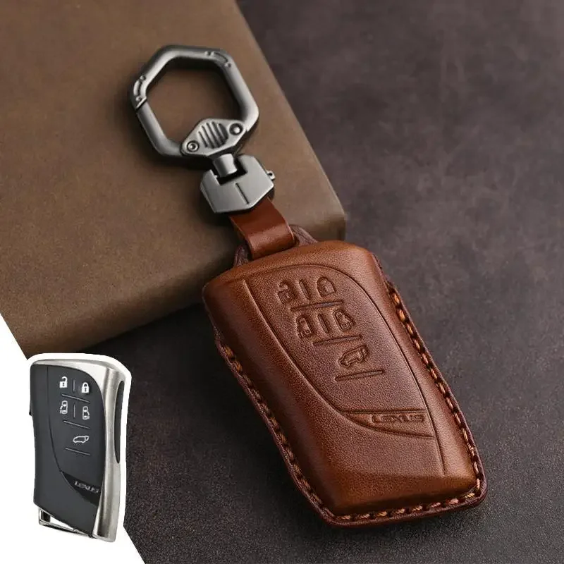 For Lexus Key Cover Es200/Nx/Rx/Ux300/Ls500 Key Case Cover Fob Handmade full-wrap Genuine Leather Protector