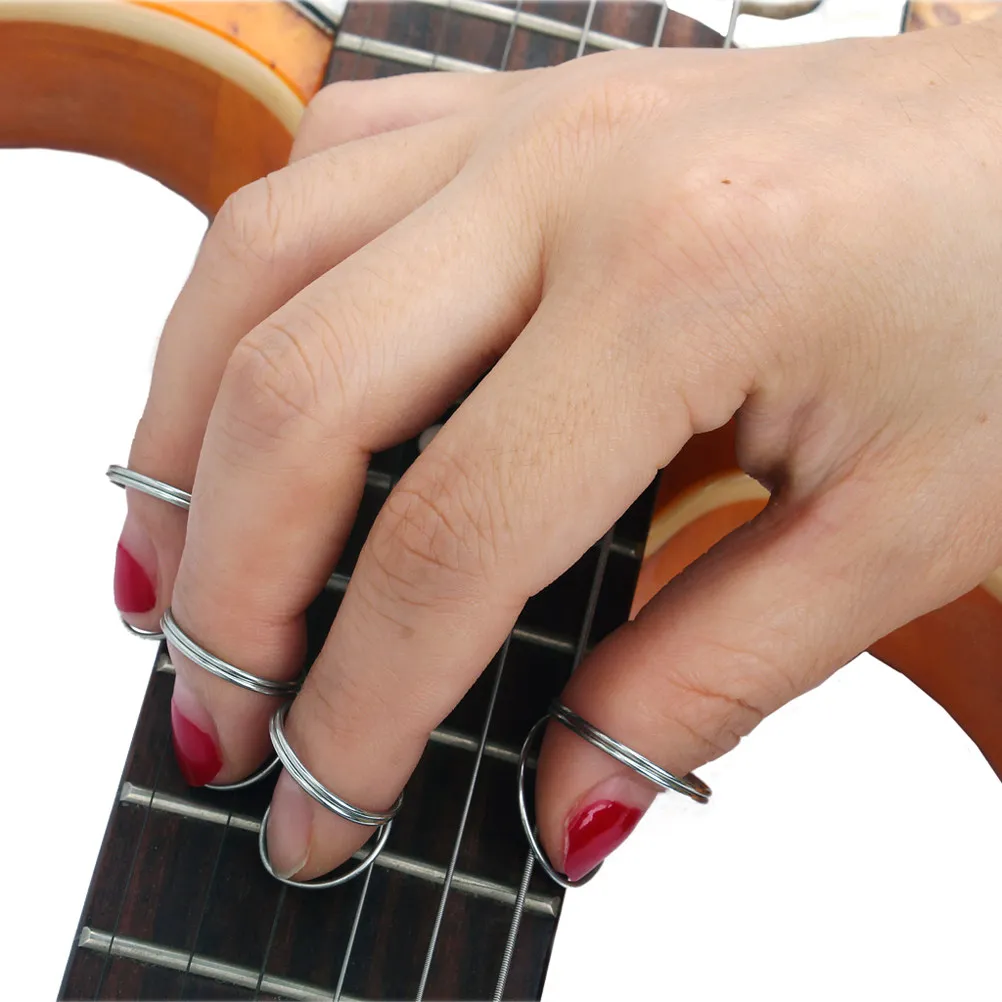 4pcs Guitar Finger Picks Rings Ergonomic Non-Scratch for Electric Classical Bass Players – Smooth Surface Better Tone