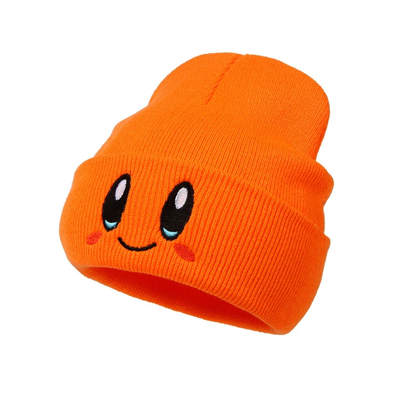 Cute Knitted Hat for Men and Women, Smiling Face Cartoon Embroidered Warm Cover Head Hat, Hip Hop Versatile Woolen Hat