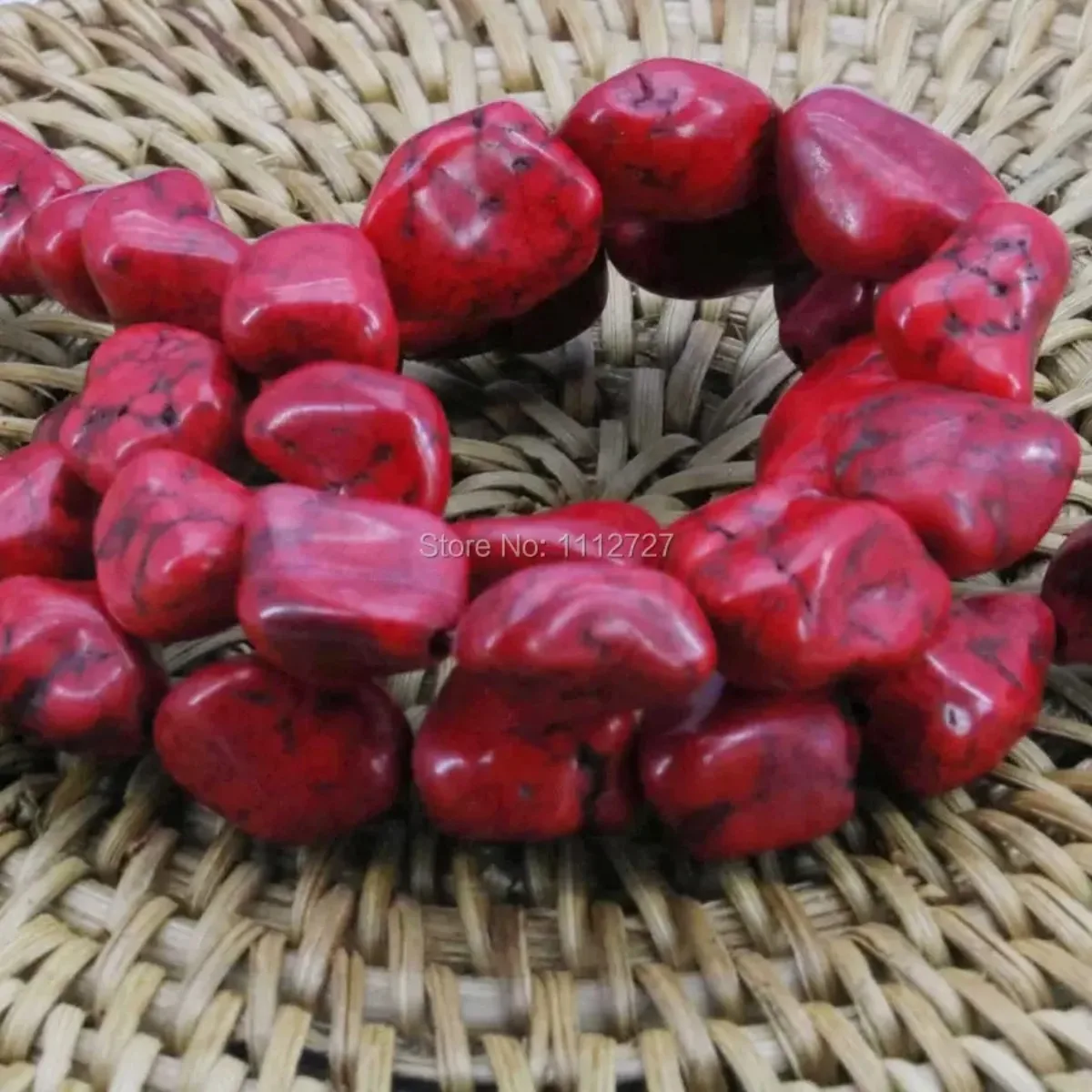 10-14mm Accessories Red Turkey Howlite Chalcedony Loose Beads Semi Finished Stone DIY Howlite 15inch Jewelry Making Girls Gifts