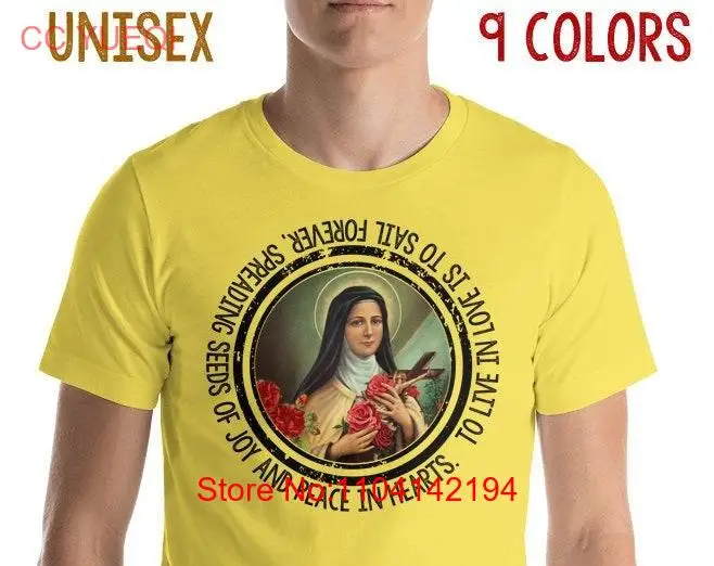 Saint Therese of Lisieux Catholic Saints serie T Shirt 9 colors Inspirational Quotes Religious St long or short sleeves