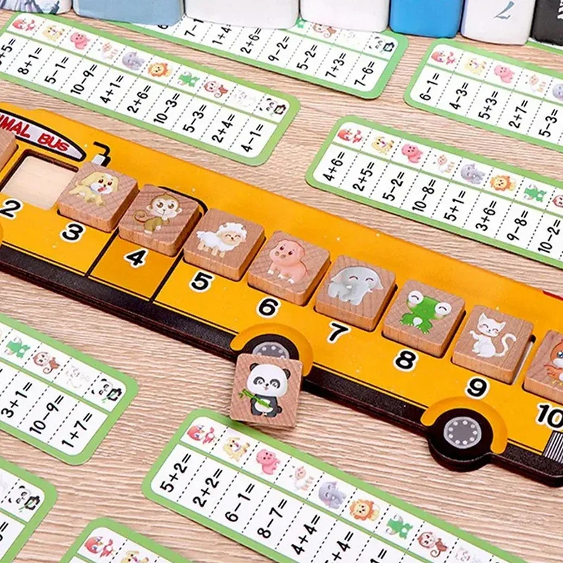 몬테소리 어린이 나무 수학 덧셈 뺄셈 교육 보조기구 논리적 사고 훈련 장난감 유아 교육