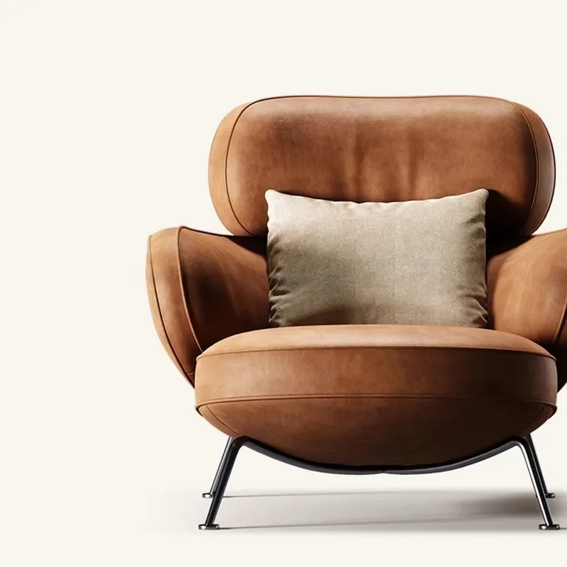 

Single sofa leather designer light luxury living room tiger chair