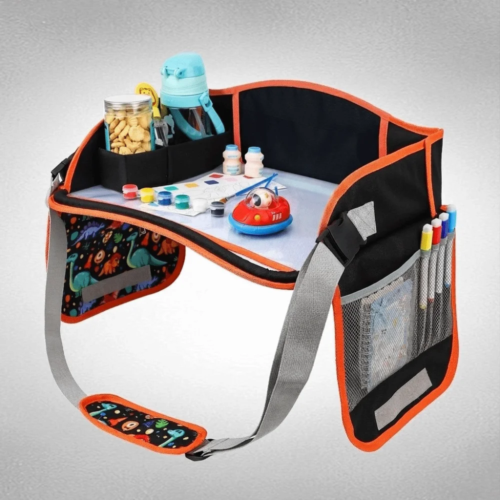 Portable Car Seat Writing Tray Multi-functional Fixed Bag Travel Tray Foldable Whiteboard Drawing Writing Board Children Go Out