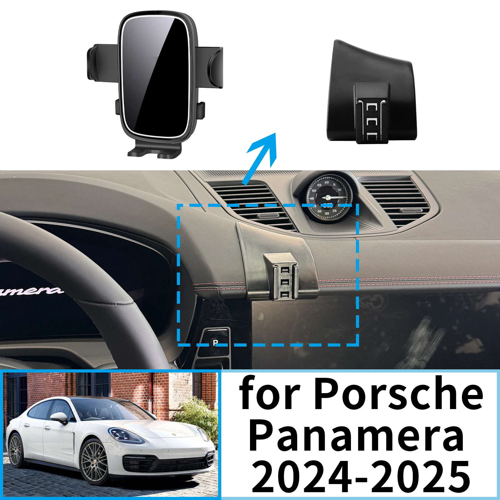 

fit for 2024 2025 Porsche Panamera Stable Clip-On Phone Holder​​ Mount Screen Base No Vibration​ accessoires