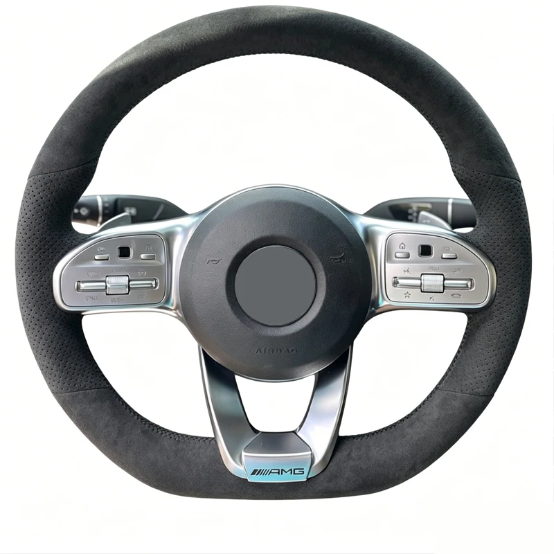 

Чехол на руль из замши ручной работы для Mercedes-Benz S-Class W222, GLC, A-Class W177, C-Class W205, E-Class W213 (для интерьера)