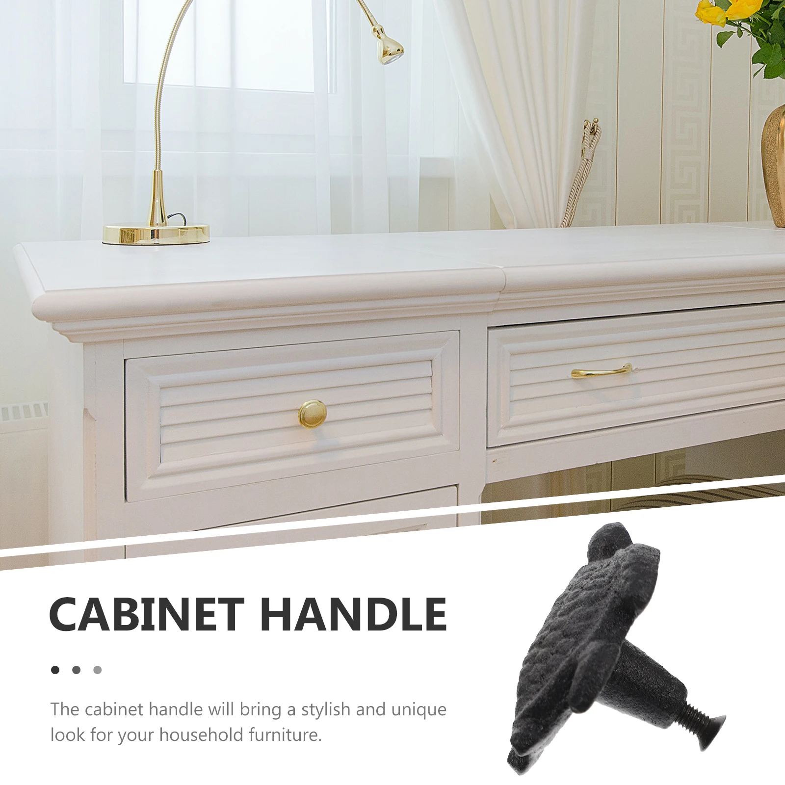 

2pcs Cabinet Handles Retro Ocean Theme Cast Iron Drawer Pulls Wardrobe Knobs Furniture Pull Handle Sturdy Durable Closet Door