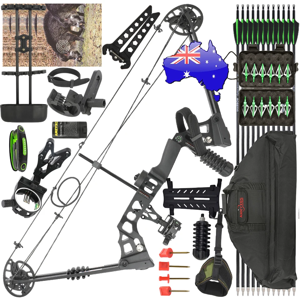 Adjustable Compound Bow and Arrow Set for Hunting