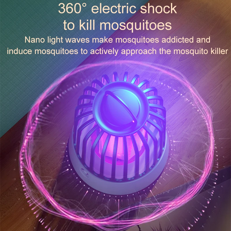 NEW Electric Shock Mosquito Killer Light 2 In1 Intelligent Mosquito Repellent Rechargeable Bug Zapper Mosquito Eliminator Lamp