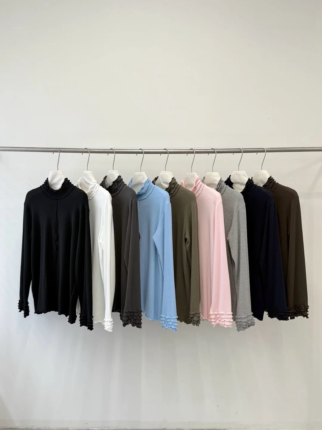 

Japanese Sle Multi-Layer Cake High Collar Fce Base irt BABESLE Salted Cake Sweet Match All-Match Loose Fit T-irt