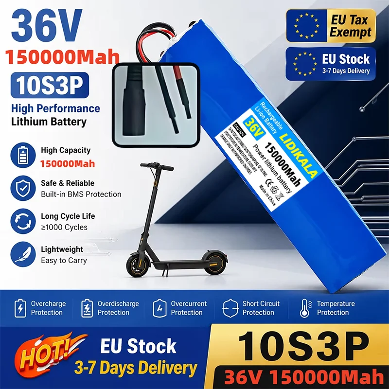 Original, 10S3P 36V, 150000mAh 36V Elektroroller-Akkupack 18650 Lithium M365 Elektroroller 36V Akku Roller-Energieakku