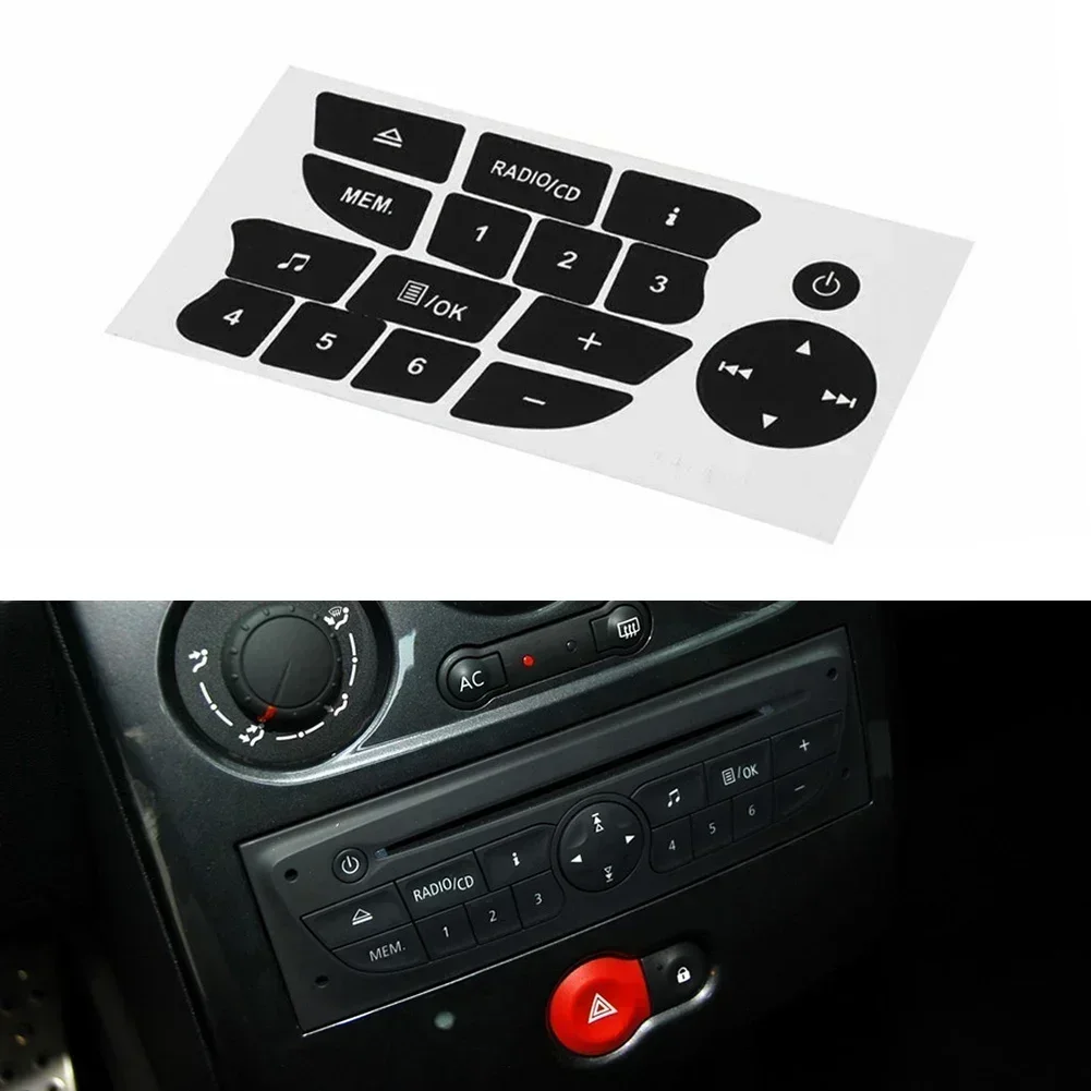 1PCS For Renault Megan Clio 09-11 Car Radio Button Repair Sticker Decal auto CD Aufkleber Reparatur Getragen-Knopf Schalter