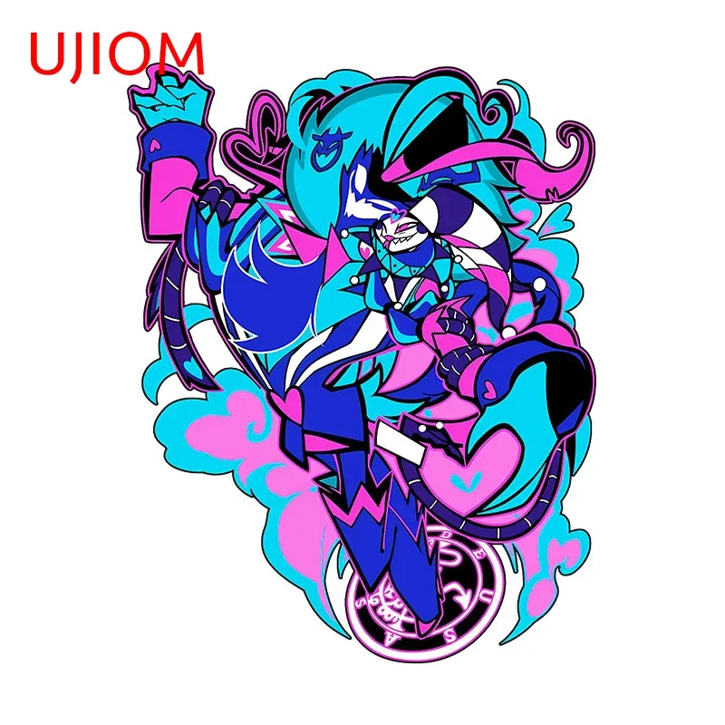 UJIOM 13cm X10.2cm Creativite Graffiti Helluva Boss Wall Stickers Vinyl Scratch Proof Refrigerator Living Room Decal Room Mural