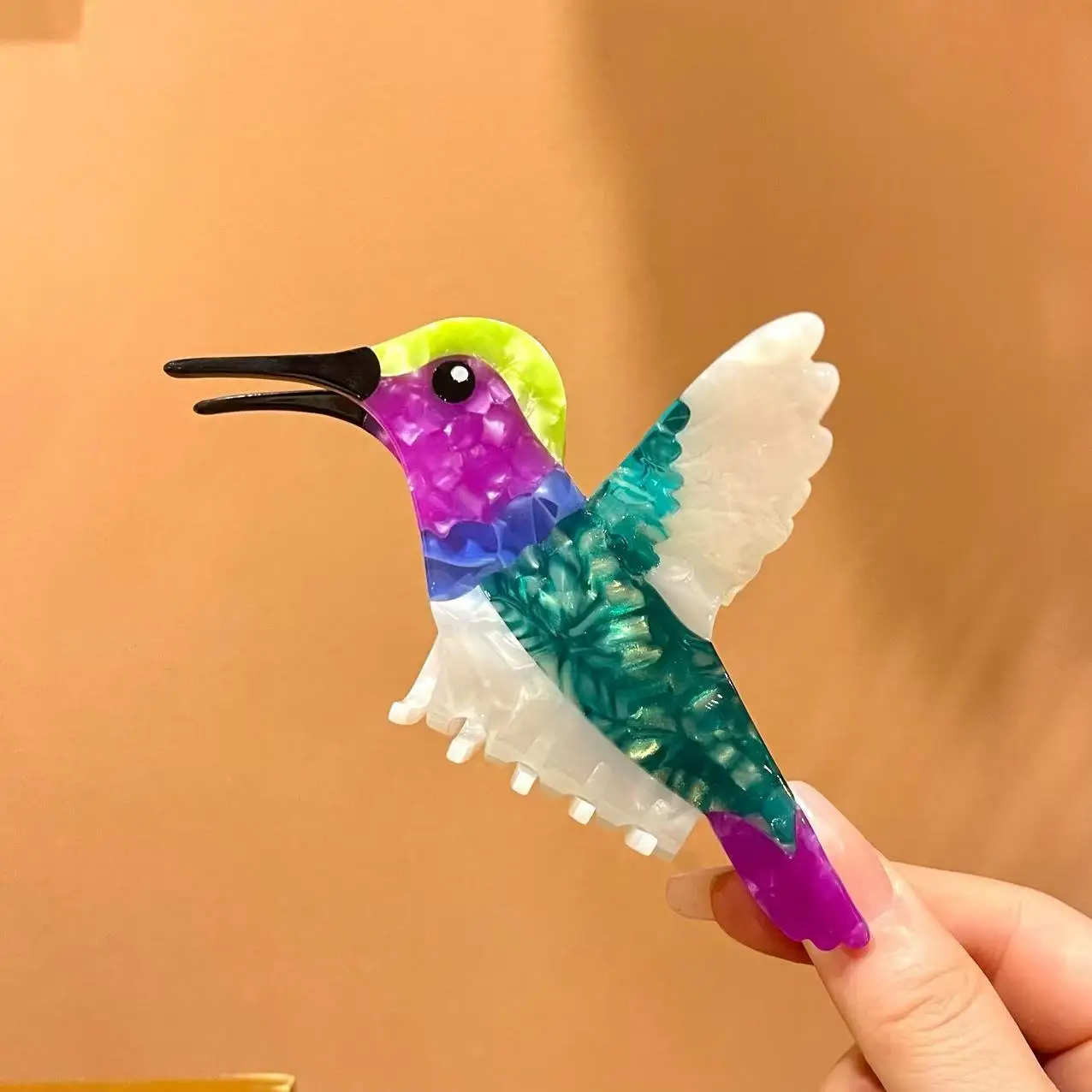 

DS NEW 12CM Large Hummingbird Hair Claw Cartoon Bird Series Acetate Claw Clips Crab Hair Clips Hair Accessories for Women Girls