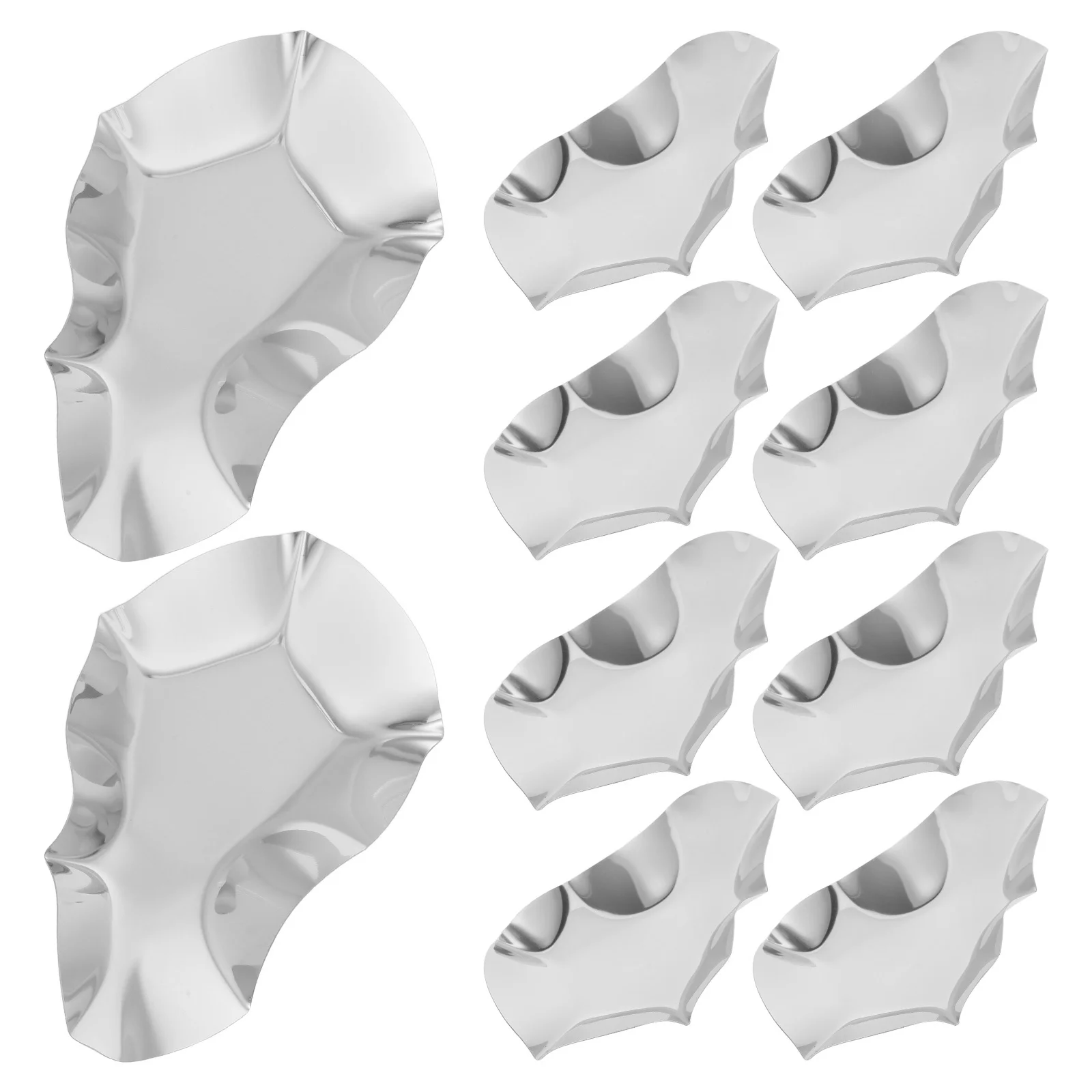 

10Pcs Stainless Steel Oyster Serving Plate Heat Resistant Bbq Grilling Tray Dipping Sauce Bowl Soy Sauce Dish Appetizer