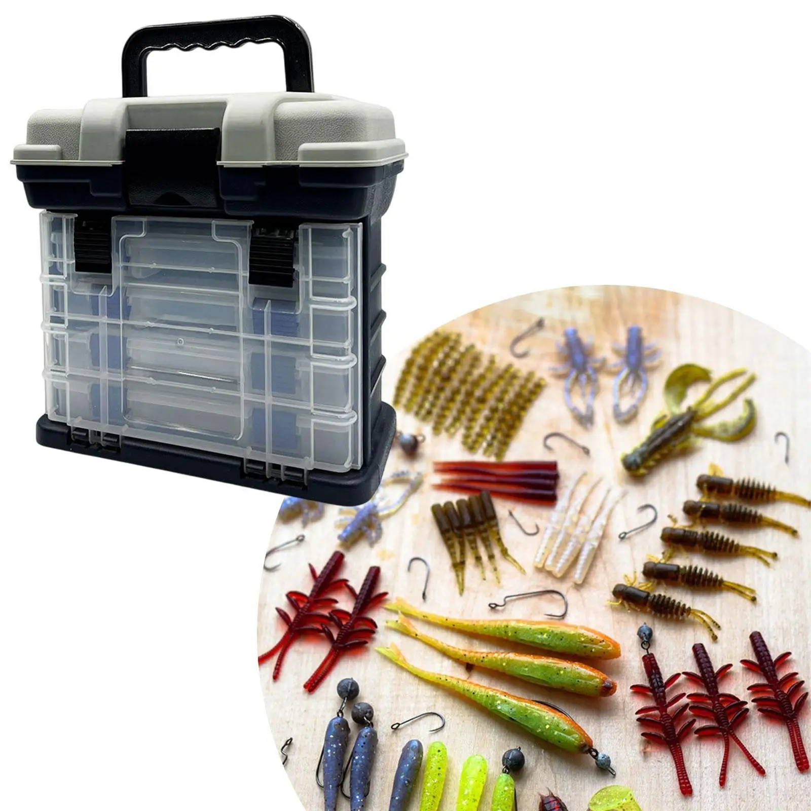 

Fishing Tackle Box 4 Layers Case for Office Supplies Fishing Fresh Water