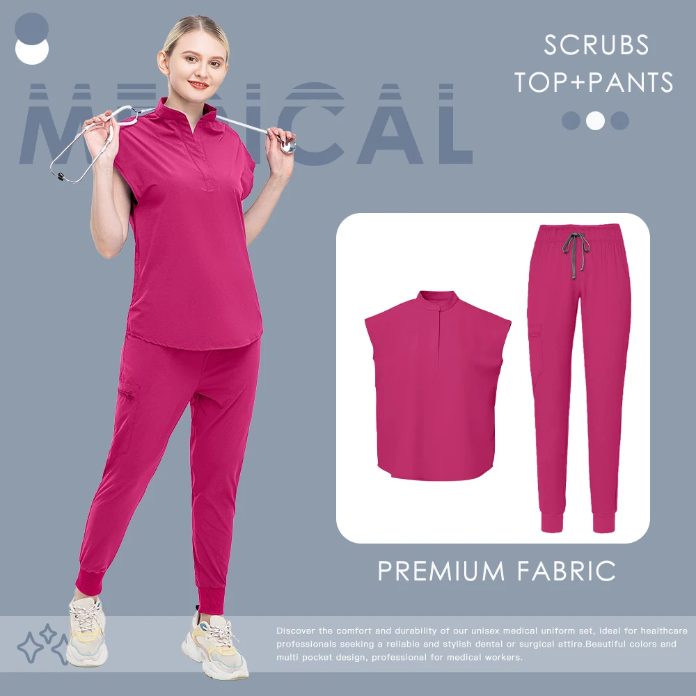 다색 클리닉 작업복 의료 수술 유니폼 병원 간호사 유니폼 뷰티 작업복 도매 스크럽 세트 여성