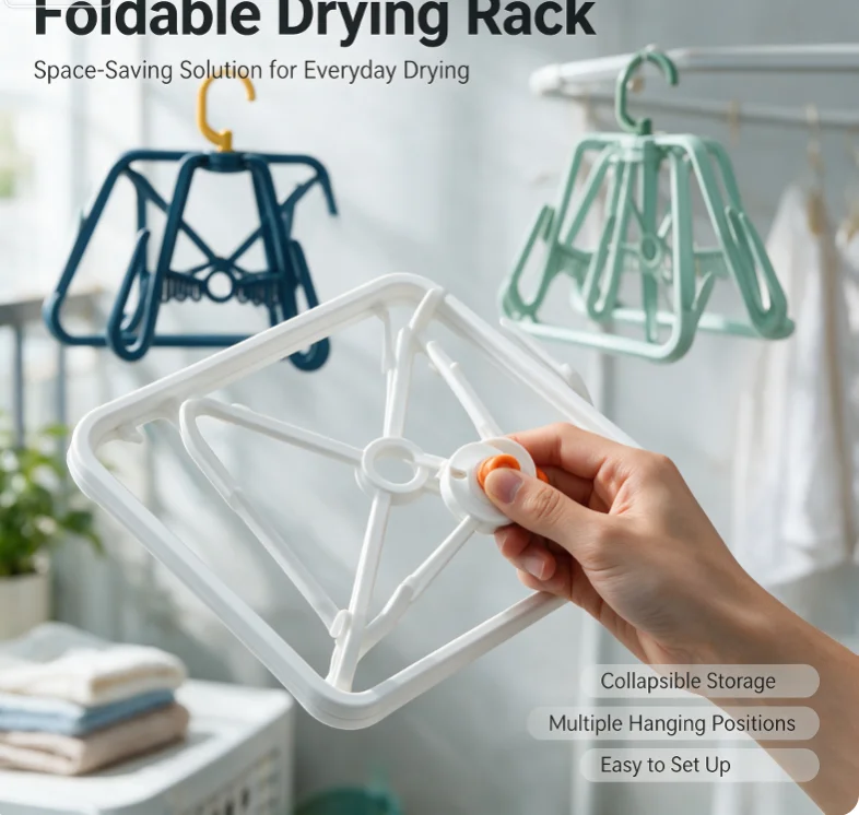 2PCS 360° Rotatable Shoe Drying Rack Balcony Hanger Windproof Double Hook Design Outdoor Space Saving Vertical Storage Rack Hom