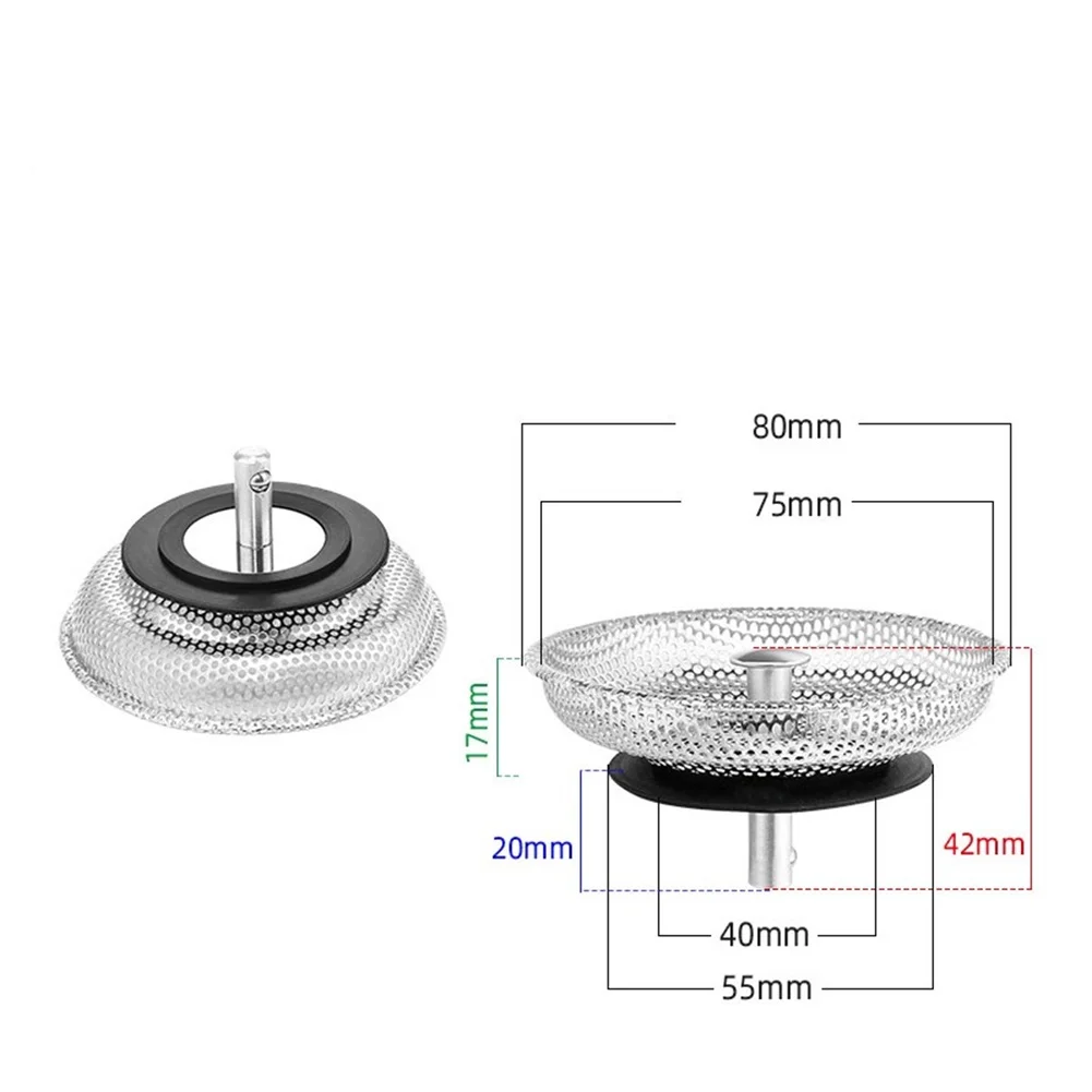 Sink Strainer Stainless Steel Drain Filter for Kitchen Bathroom Bathtub Toilet Basins Fine Mesh Debris Catcher No Tools Needed