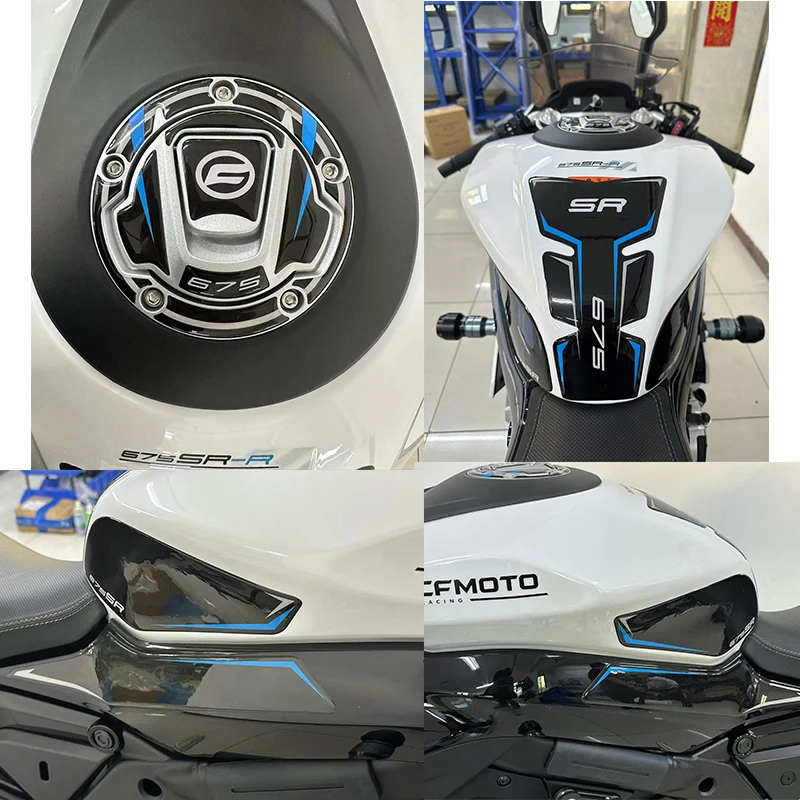 

Motorcycle Fuel Tank Pad Sticker 3D Protector Decals Kit Waterproof Accessories For CF Moto 675 SR 675SRR 675 srr 2024