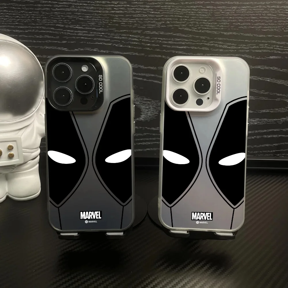 

New Movie D-Deadpool Phone Case IMD Color Silver Shell For IPhone 16 15 14 13 12 Pro Max Plus