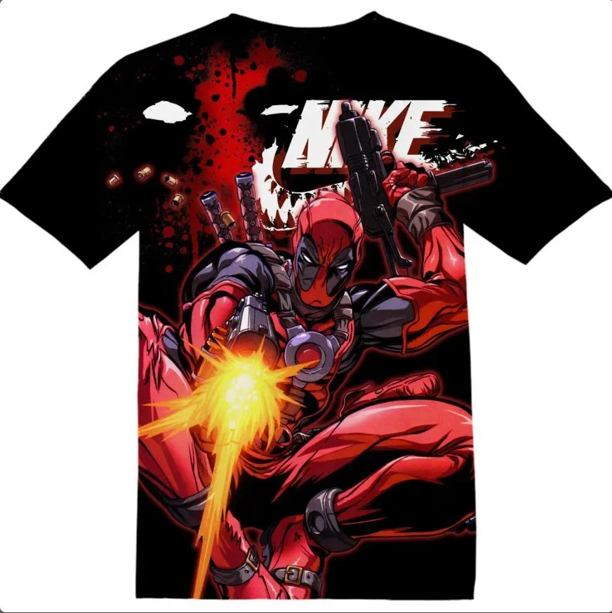 ولفيرين بنين بنات تي شيرت ديدبول تي شيرت رجالي ثلاثية الأبعاد مطبوعة لوكي كم قصير مارفل تي شيرت رجالي المتضخم ملابس للرجال #4