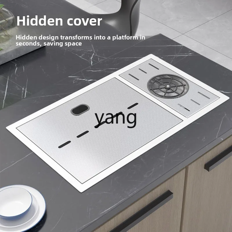 LMMStainless Steel Hidden Sink Embossed Small Single Slot Bar Counter Nakajima Tai Invisible Vegetable Washing Pool