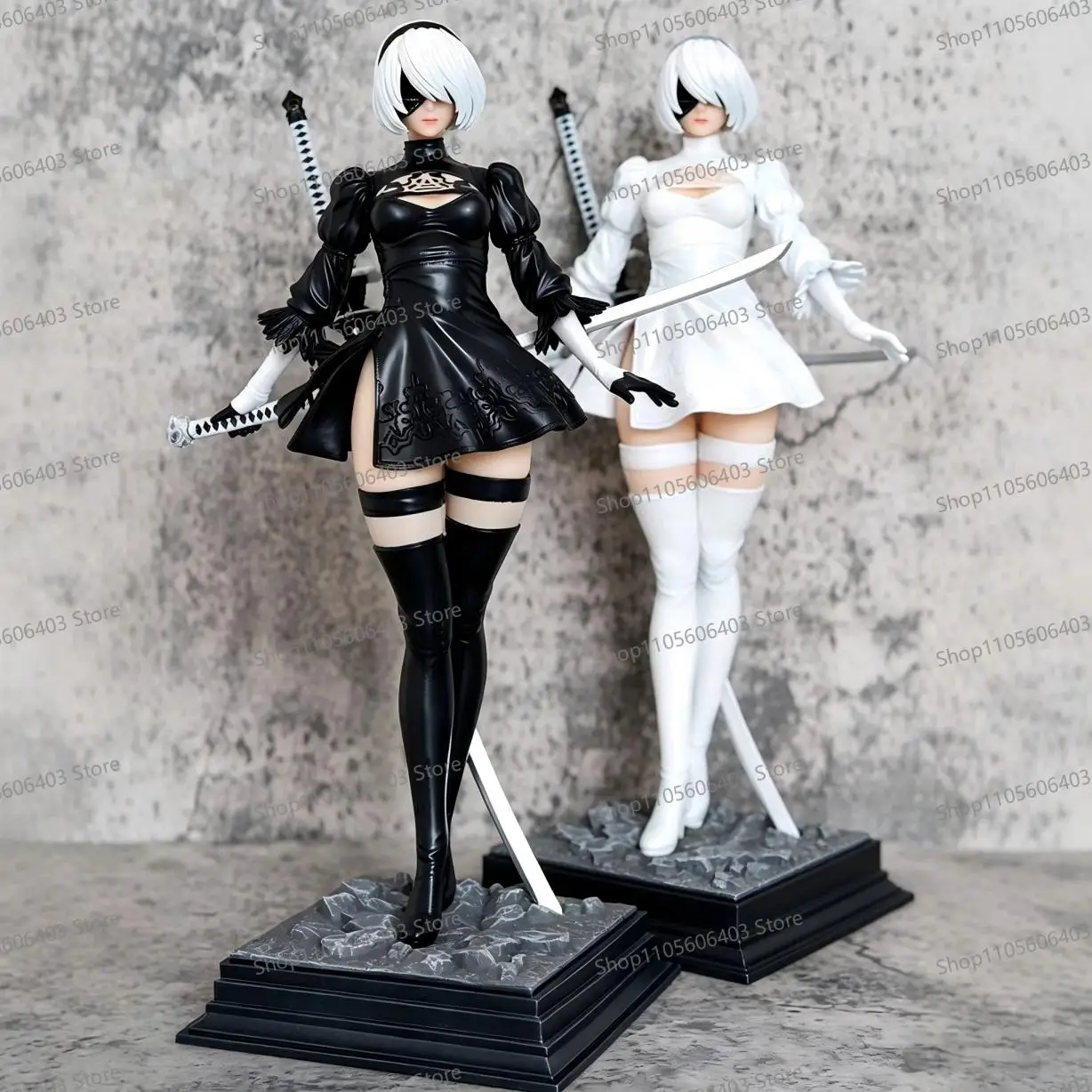 Figurka bojowa NieR Automata 2B, model anime, figurka dziewczyny z anime, model lalki z PVC, ozdoby kolekcjonerskie, prezent na biurko dla fana.