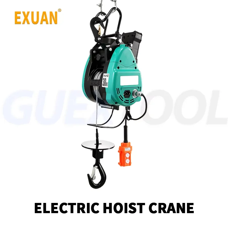 Electric Hoist Crane 220V Household Remote Control Portable Hoist Hanging Winch Air Conditioning Lifting Crane Electric Winch