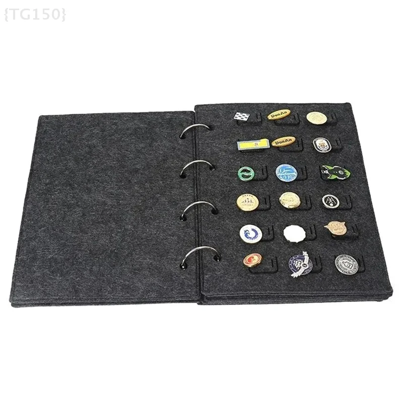 Professional Badge Display Book - Felt Pin Brooch Storage With Metal Chest & Pennant Board For School Collections