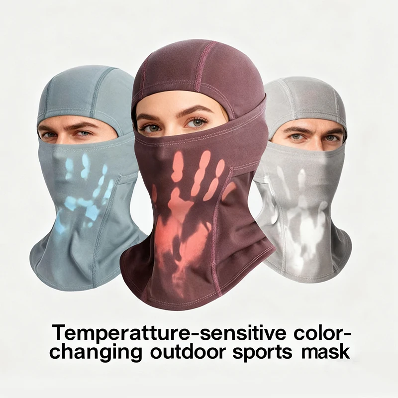 Thermochromic Breath Activated Balaclava Winter Thermal Fleece Lined Summer UV Protection Nylon Face Mask Cycling Outdoor Sports