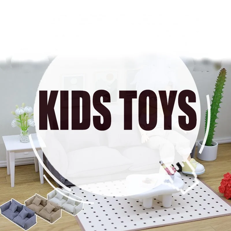 1 Set Kids Pretend Play Toy 1:12 Mini Dollhouse Furniture Italian Leather Sofa Simulation Miniature Living Room Chairs Decor