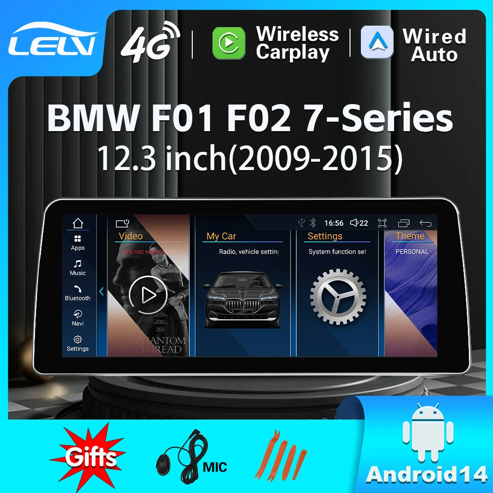 12.3inch Factory price new Android 14 car multimedia video player car radio FORBMW 7 Series F01 F02 wireless carplay AUTO