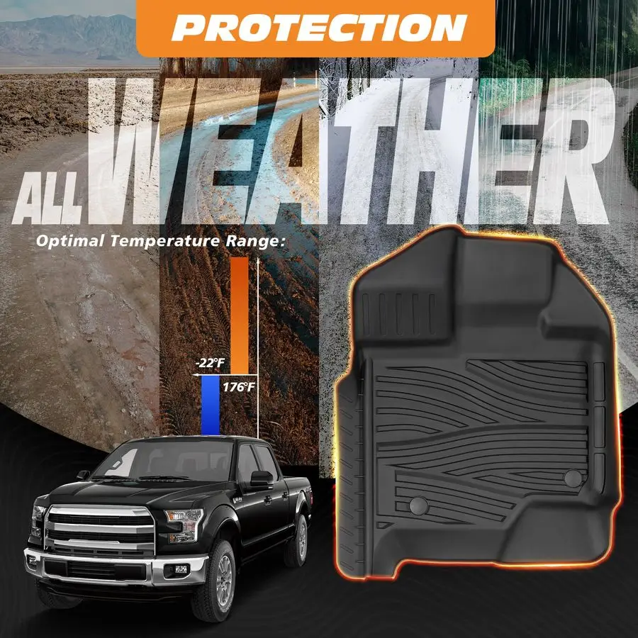 الحصير لسيارة Ford F150 SuperCrew 20152025 بما في ذلك 2225 البرق مع تخزين مسطح قابل للطي مخصص مناسب للدلو الأمامي الخلفي #4